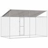 vidaXL Dog Cage with Roof Silver 400 x 200 x 256 cm Steel and PE