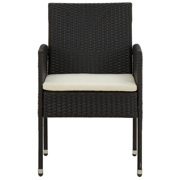 vidaXL 7 Piece Outdoor Dining Set Poly Rattan Black