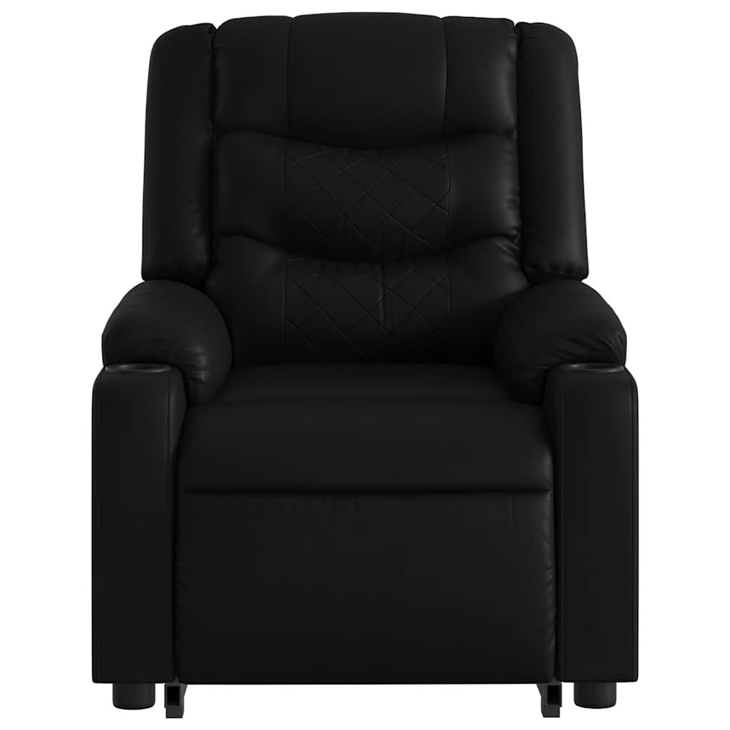 vidaXL Electric Stand up Massage Recliner Chair Black Faux Leather