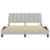 vidaXL Bed Frame with LED without Mattress "Hanko" Light Grey 152x203 cm Velvet
