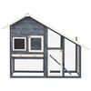 vidaXL Rabbit Hutch Grey and White 140x63x120 cm Solid Firwood