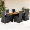 vidaXL 11 Piece Garden Dining Set with Cushions Black Poly Rattan