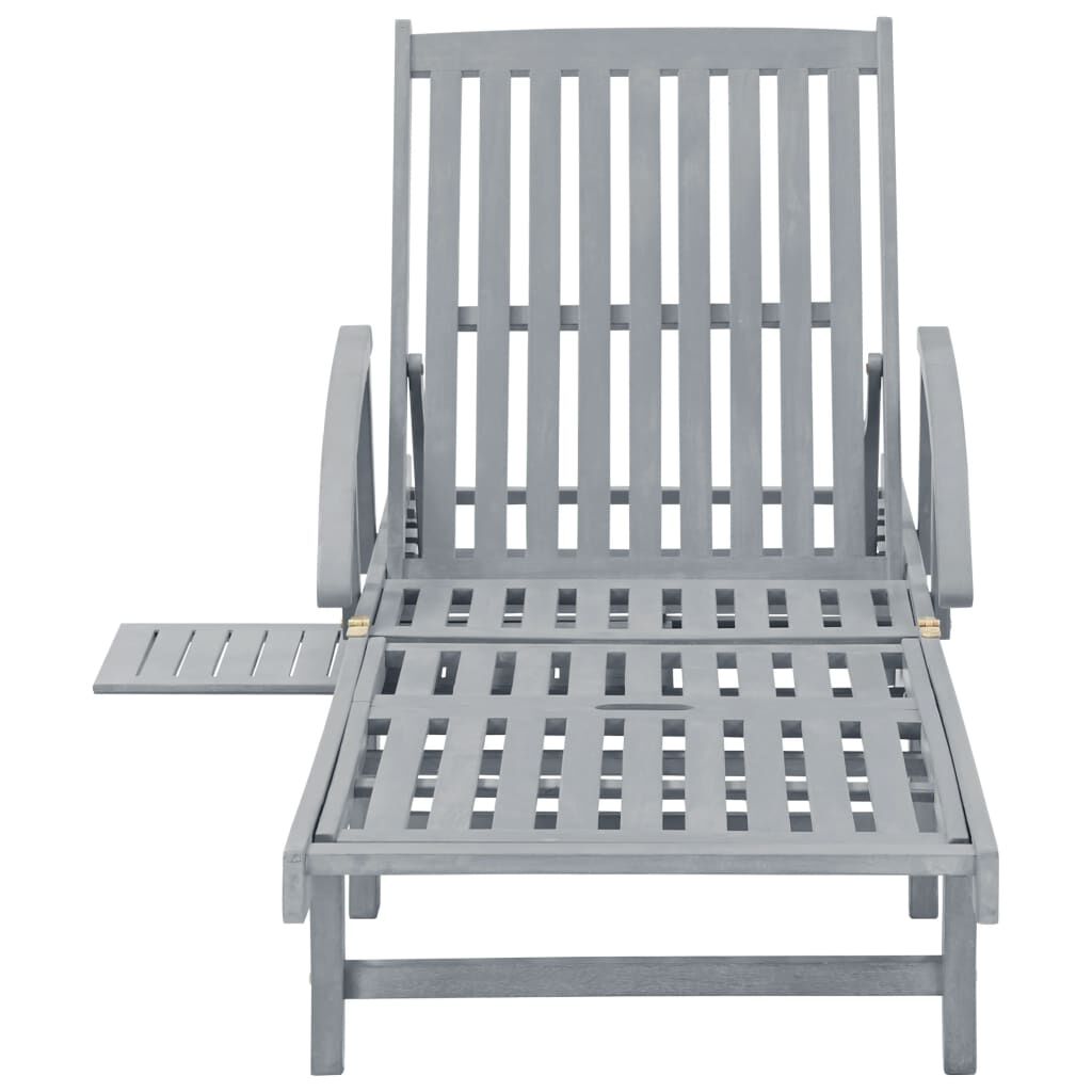 vidaXL Garden Sun Lounger with Cushion Solid Acacia Wood