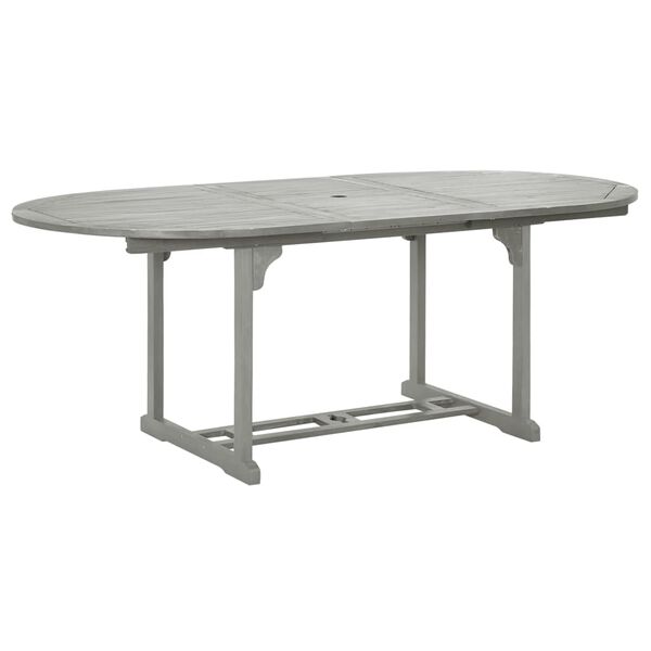 vidaXL 7 Piece Garden Dining Set Solid Acacia Wood Grey