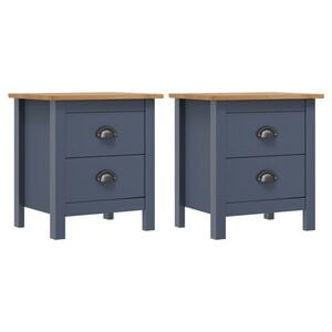 vidaXL Bedside Cabinets Hill 2pcs Grey 46x35x49.5 cm Pine Wood