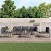 vidaXL 6 Piece Garden Lounge Set with Cushions Anthracite Poly Rattan
