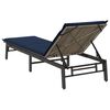 vidaXL Sun Lounger with Cushion Grey Poly Rattan
