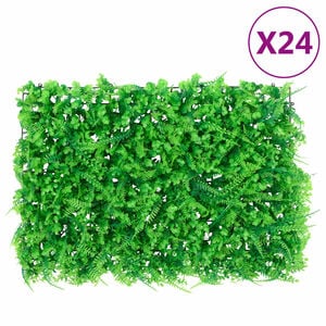&nbsp;vidaXL Artificial Fern Leaf Fence&nbsp;24 pcs Green 40x60 cm