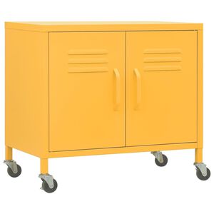 vidaXL Storage Cabinet Mustard Yellow 60x35x56 cm Steel