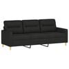 vidaXL 2 Piece Sofa Set with Cushions Black Fabric