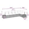 vidaXL Garden Sofa Set with Cushion 6 pcs Grey Poly rattan