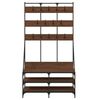vidaXL Clothes Rack with Shoe Storage Brown Oak 100x40x184 cm