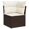 vidaXL 10 Piece Garden Sofa Set with Cushions Brown Poly Rattan