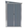 vidaXL Wall-mounted Garden Shed Grey 118x382x178 cm Galvanised Steel