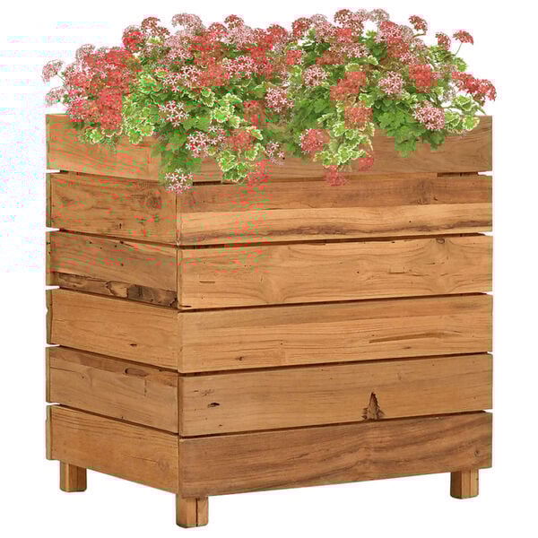 vidaXL Raised Bed 50x40x55 cm Recycled Teak Wood and Steel