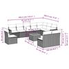 vidaXL 11 Piece Garden Sofa Set with Cushions Black Poly Rattan