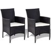 vidaXL 4 Piece Garden lounge Set with Cushions Poly Rattan Black