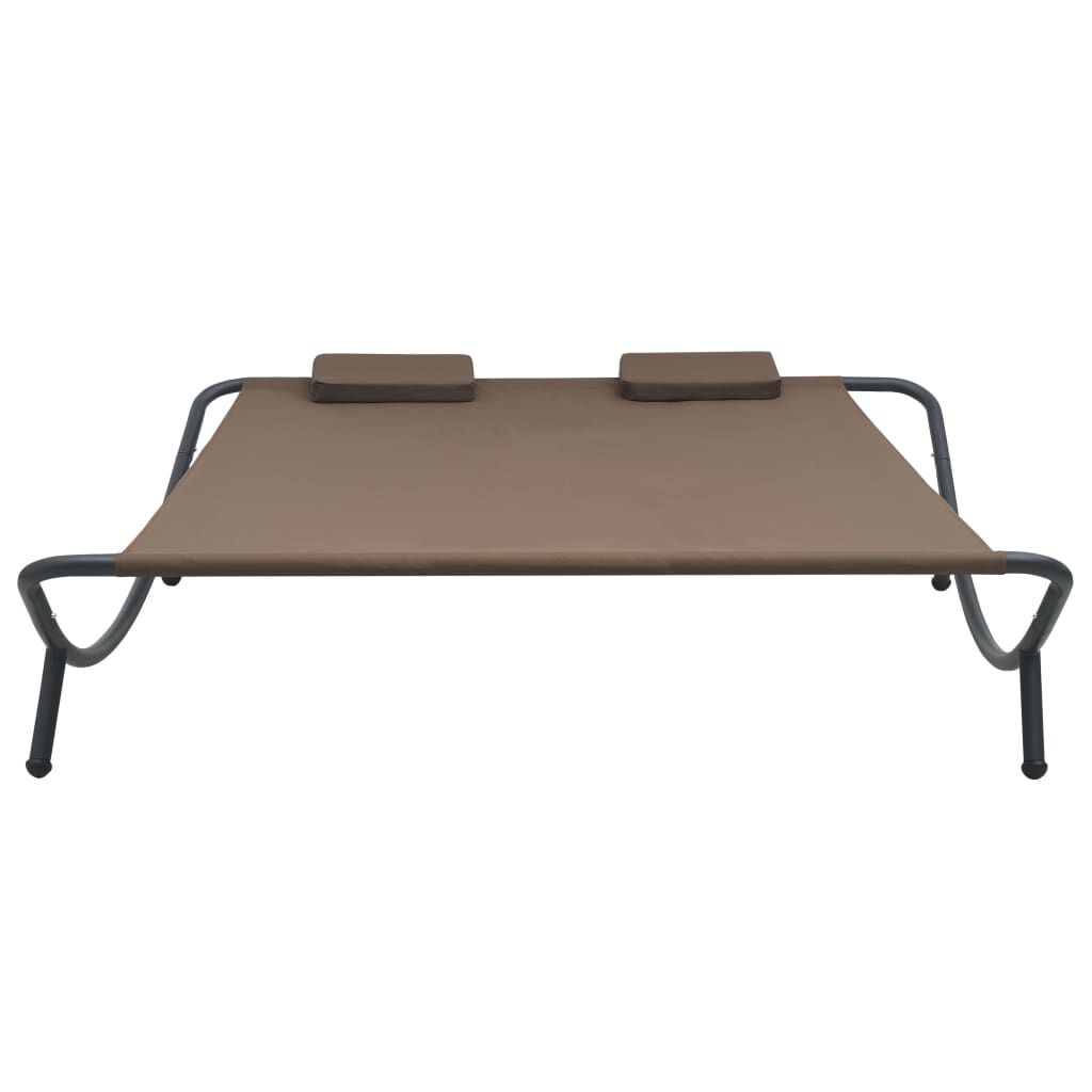 vidaXL Outdoor Lounge Bed Fabric Brown