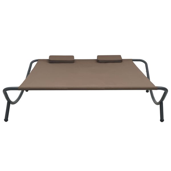 vidaXL Outdoor Lounge Bed Fabric Brown