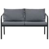 vidaXL 2 Seater Garden Bench with Cushions Grey Aluminium