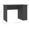 vidaXL Desk Grey 110x60x73 cm Engineered Wood