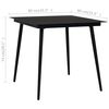 vidaXL 3 Piece Garden Dining Set Black