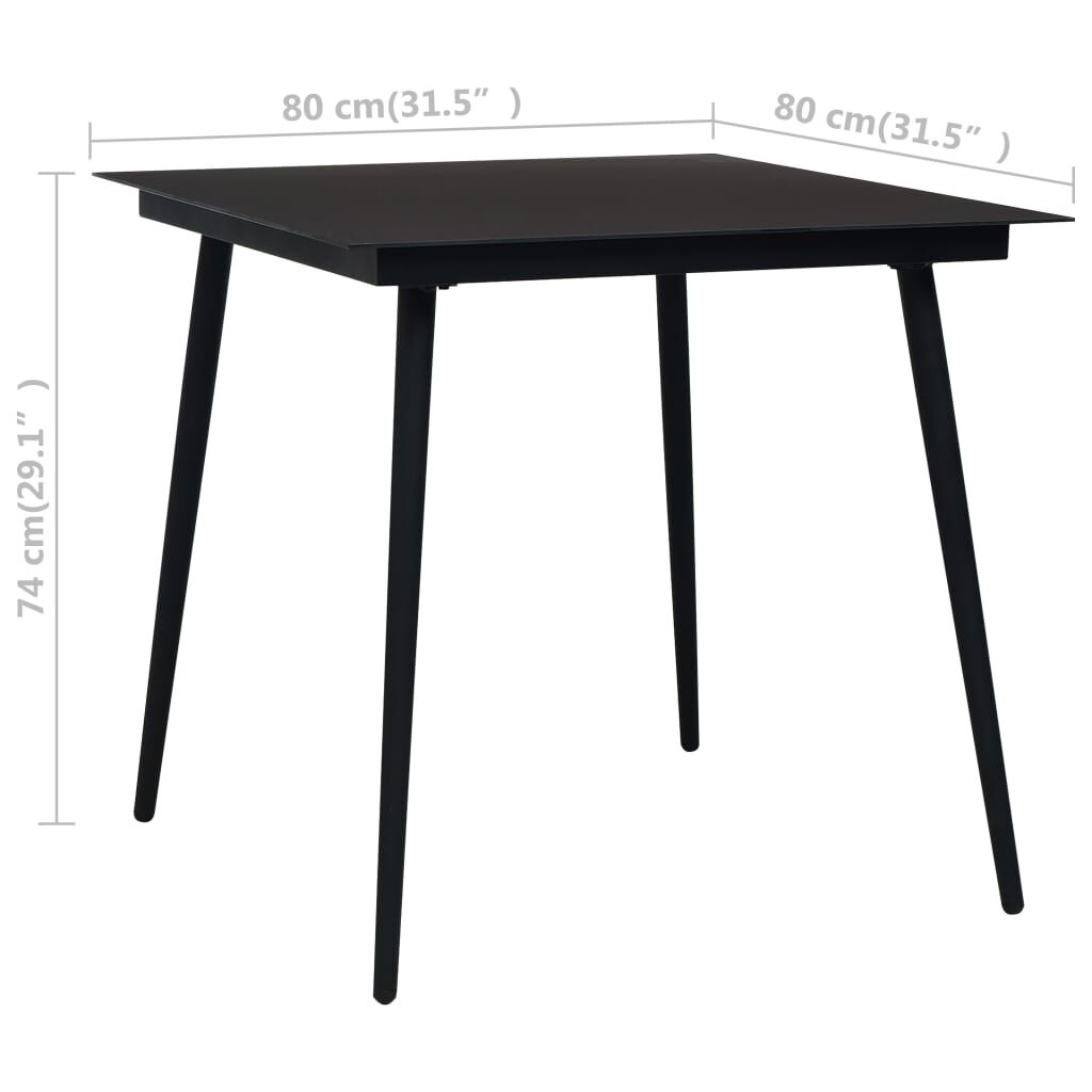 vidaXL 3 Piece Garden Dining Set Black