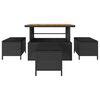 vidaXL Garden Dining Set 4 pcs Black Poly rattan