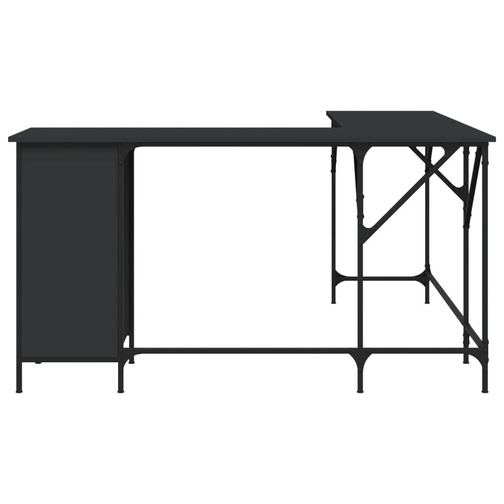 vidaXL Desk Black 141x141x75 cm Engineered Wood