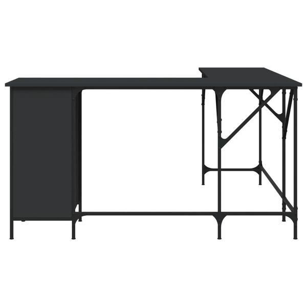 vidaXL Desk Black 141x141x75 cm Engineered Wood