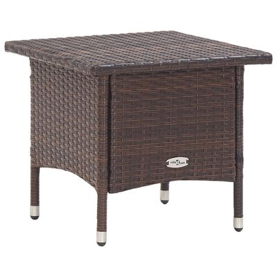 vidaXL Tea Table Brown 50x50x47 cm Poly Rattan