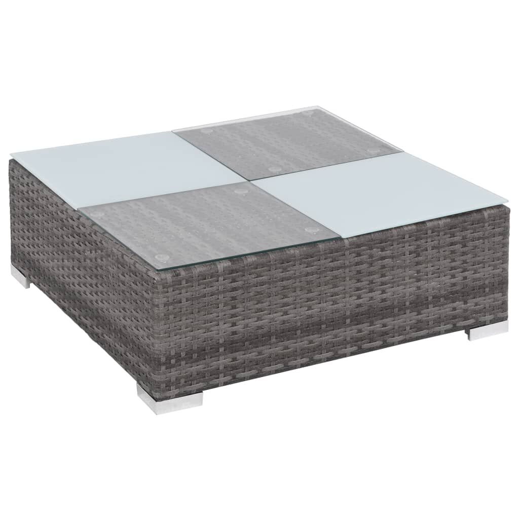 vidaXL 8 Piece Garden Lounge Set with Cushions Poly Rattan Grey