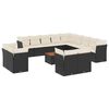 vidaXL 14 Piece Garden Sofa Set with Cushions Black Poly Rattan