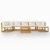 vidaXL 8 Piece Garden Lounge Set with Cushion Cream Solid Acacia Wood