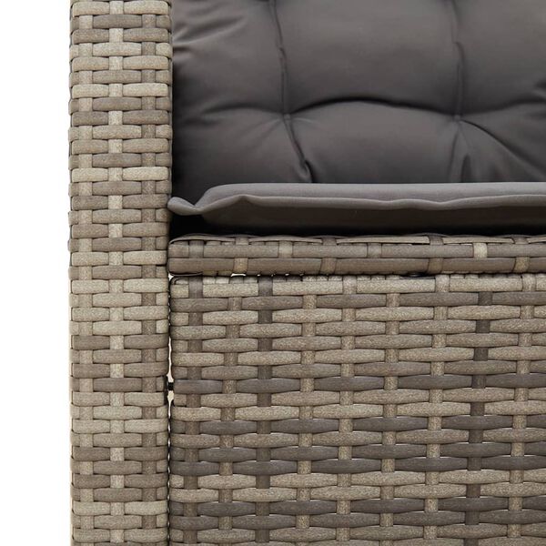 vidaXL Garden Chair with Cushions Grey Poly Rattan