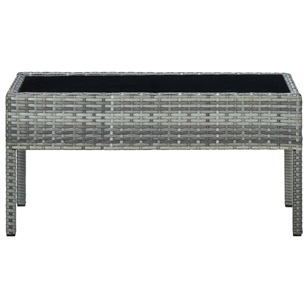 vidaXL Garden Table Grey 75x40x37 cm Poly Rattan