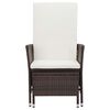vidaXL 3 Piece Garden Lounge Set with Cushions Poly Rattan Brown