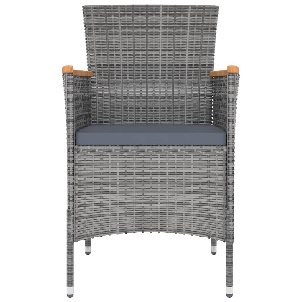 vidaXL 7 Piece Garden Dining Set with Cushions Grey