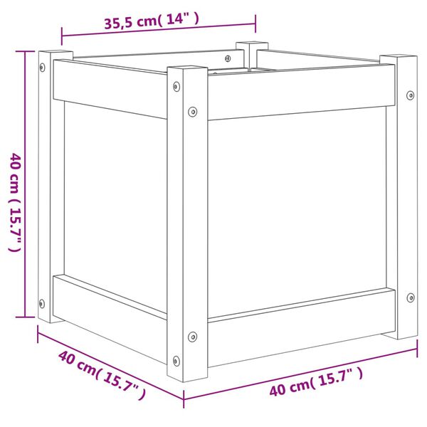vidaXL Garden Planter 40x40x40 cm Solid Wood Douglas