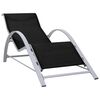 vidaXL Sun Loungers 2 pcs with Table Aluminium Black