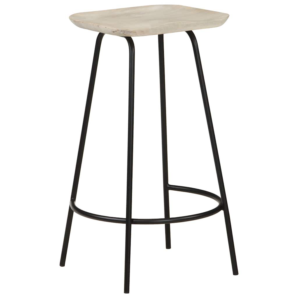 vidaXL Bar Stools 2 pcs Solid Mango Wood