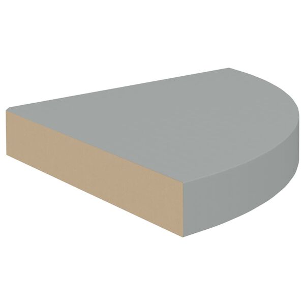 vidaXL Floating Corner Shelves 2 pcs Grey 25x25x3.8 cm MDF