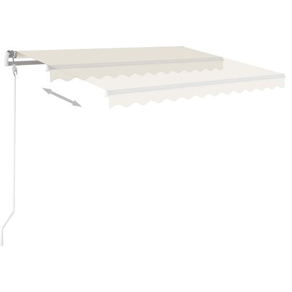 vidaXL Automatic Retractable Awning with Posts 4x3 m Cream