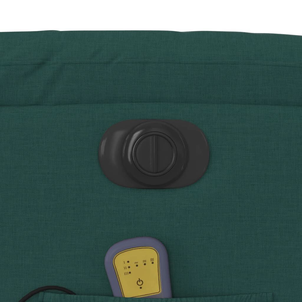 vidaXL Electric Stand up Massage Recliner Chair Dark Green Fabric