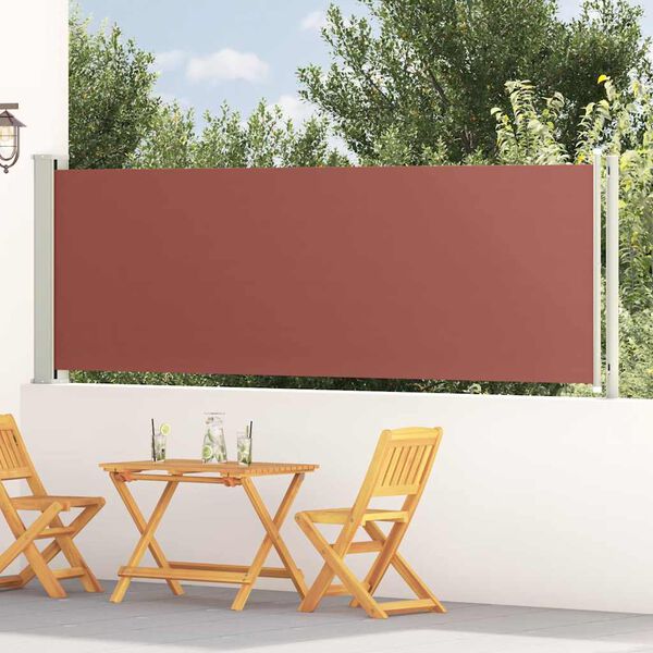 vidaXL Patio Retractable Side Awning 117x600 cm Brown