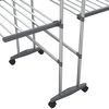 vidaXL 3-Tier Laundry Drying Rack with Wheels Silver 60x70x129 cm