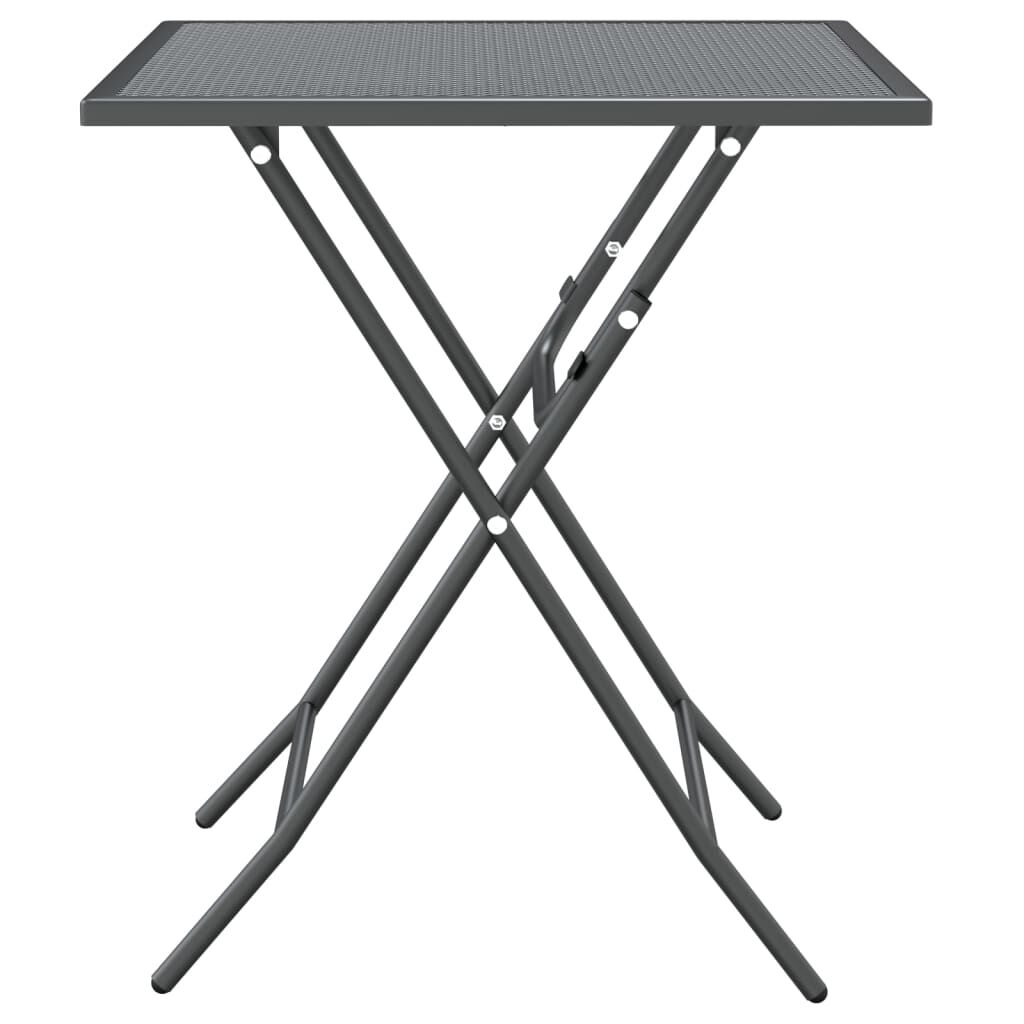 vidaXL 3 Piece Garden Dining Set Expanded Metal Mesh Anthracite