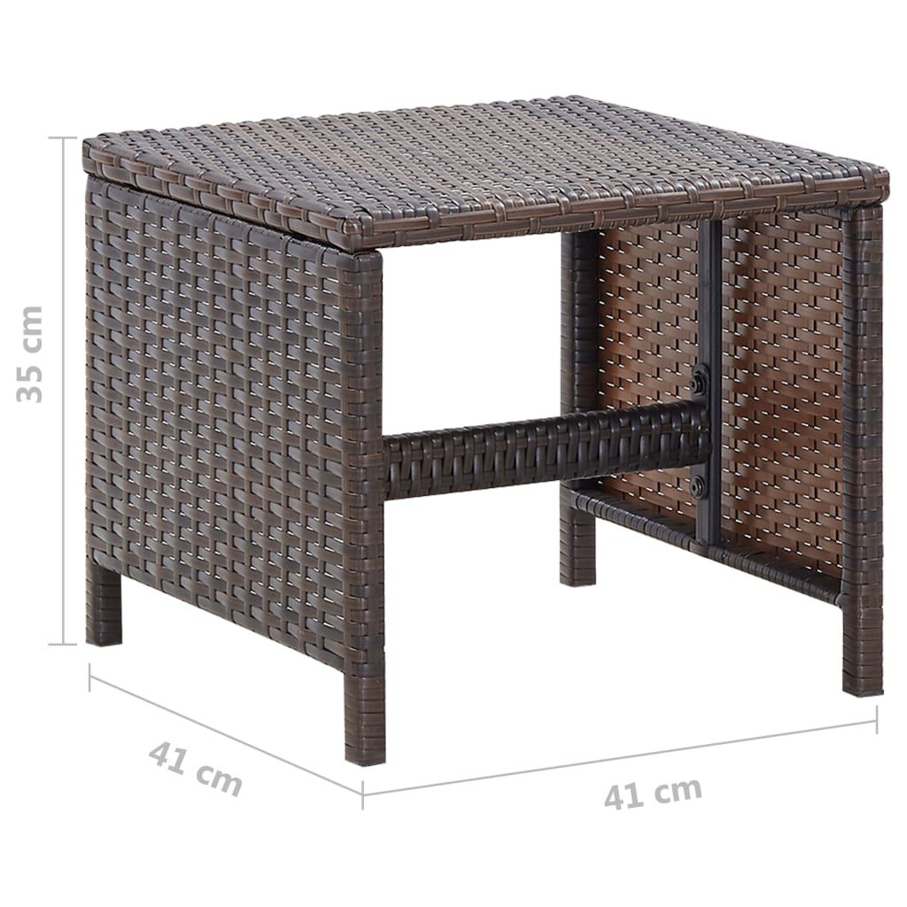 vidaXL 13 Piece Outdoor Dining Set with Cushions Poly Rattan Brown