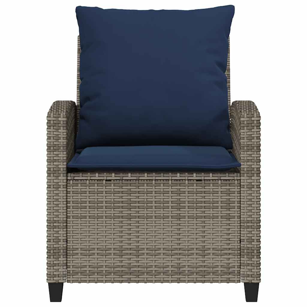 vidaXL 4 Piece Garden Sofa Set with Cushions Grey Poly Rattan
