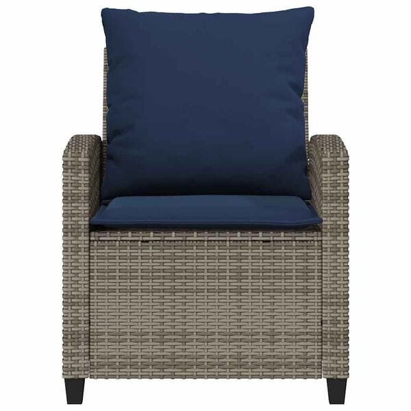 vidaXL 4 Piece Garden Sofa Set with Cushions Grey Poly Rattan